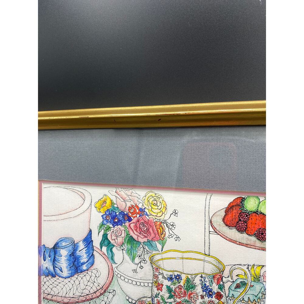 Talley art Tiley's tea treasures framed art wall hanging - Picture 4 of 8